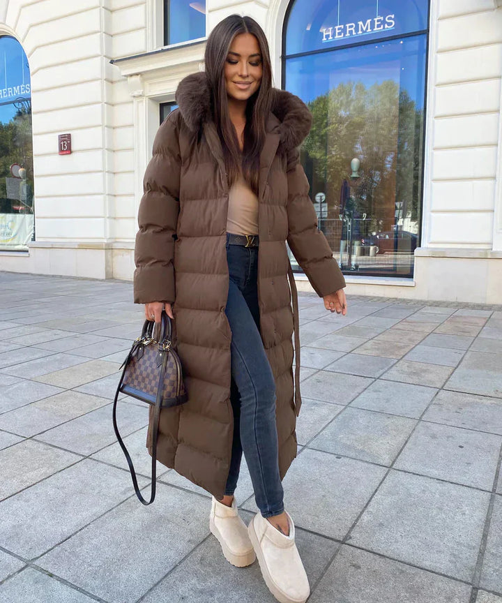 Eleva -  Women's long winter coat with hood