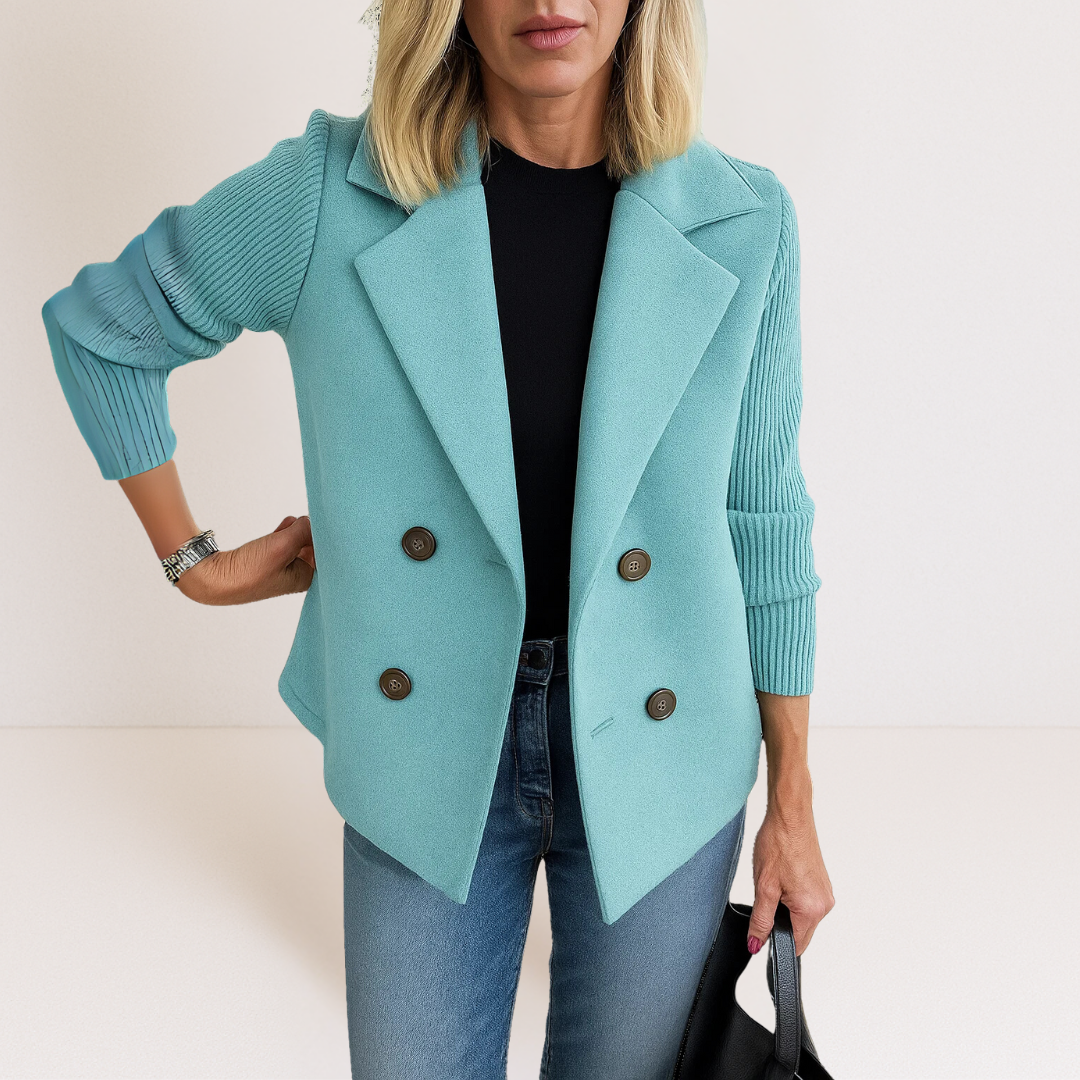 Evonie -  Elegant jacket with knitted sleeves