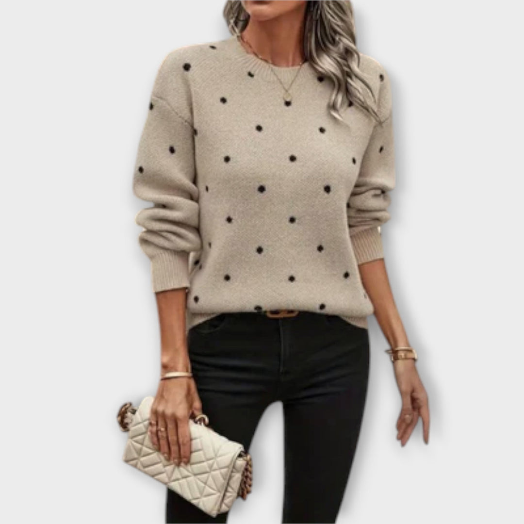 Briellea - Cozy Polka Dot Sweater