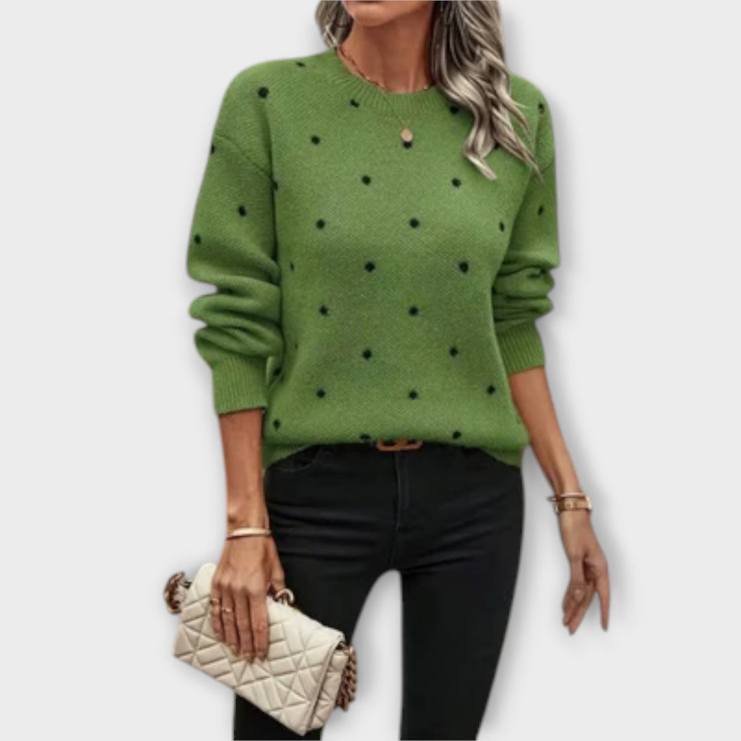 Briellea - Cozy Polka Dot Sweater