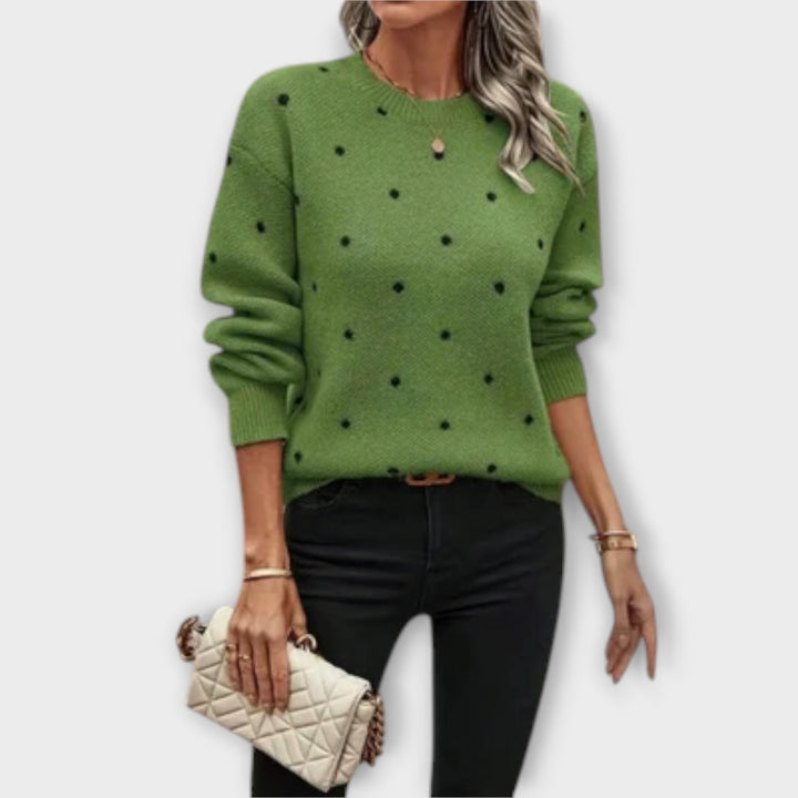 Briellea - Cozy Polka Dot Sweater
