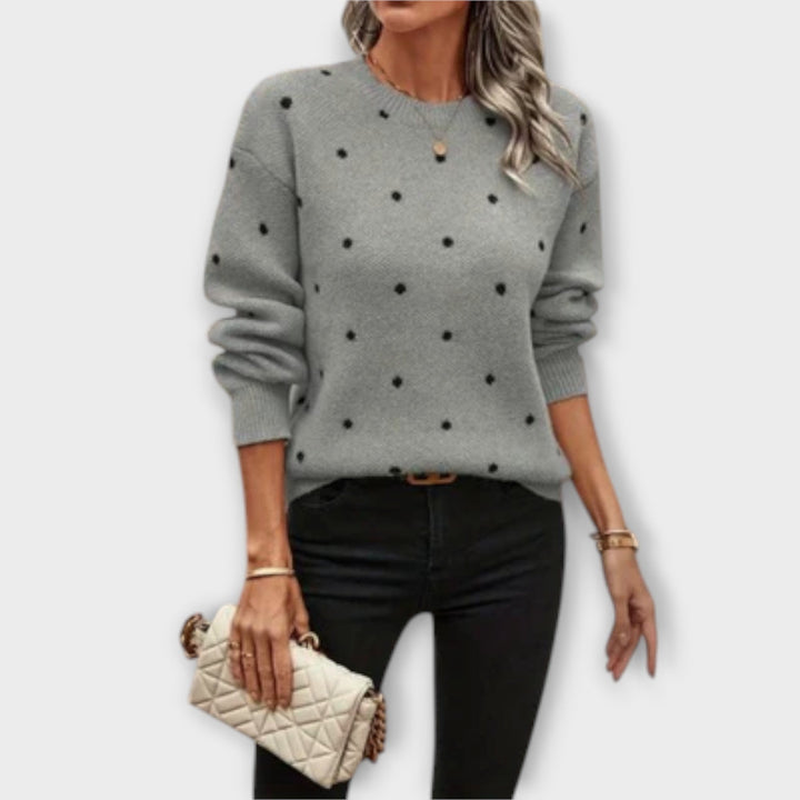 Briellea - Cozy Polka Dot Sweater