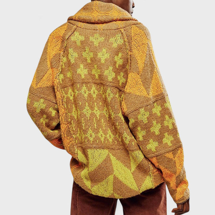 Fenella – Vintage Cardigan with Button-Down Collar and Long Sleeves