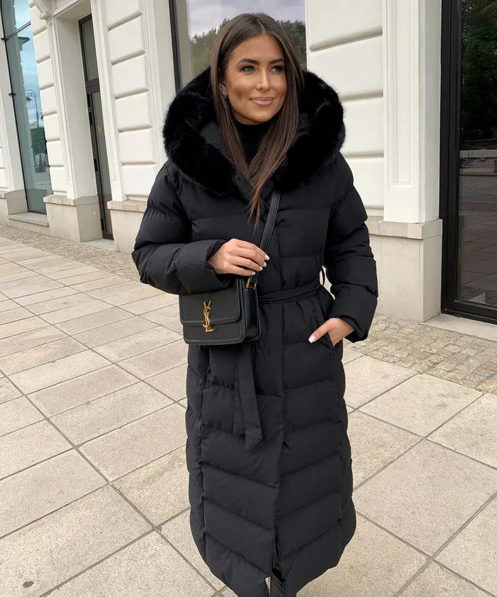 Eleva -  Women's long winter coat with hood