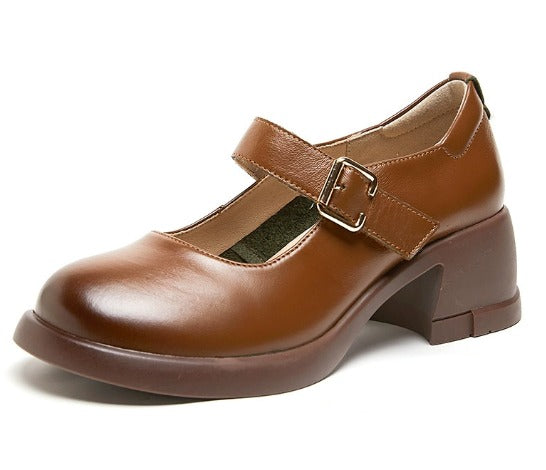 Isla - Leather Mary Janes