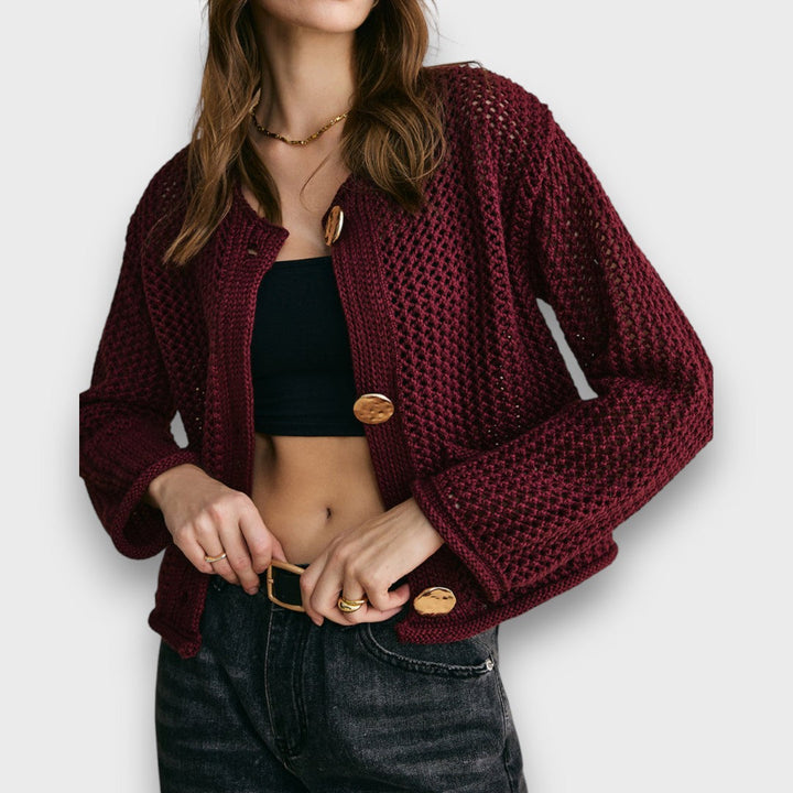Hannelore – Burgundy Cardigan