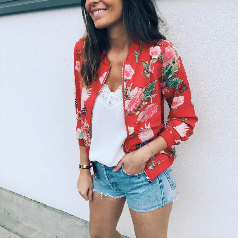 Naeva - Bomber jacket with modern floral print