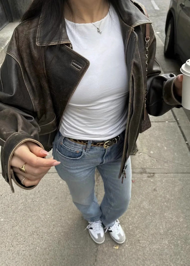 Novalie - Vintage women's jacket made of PU leather