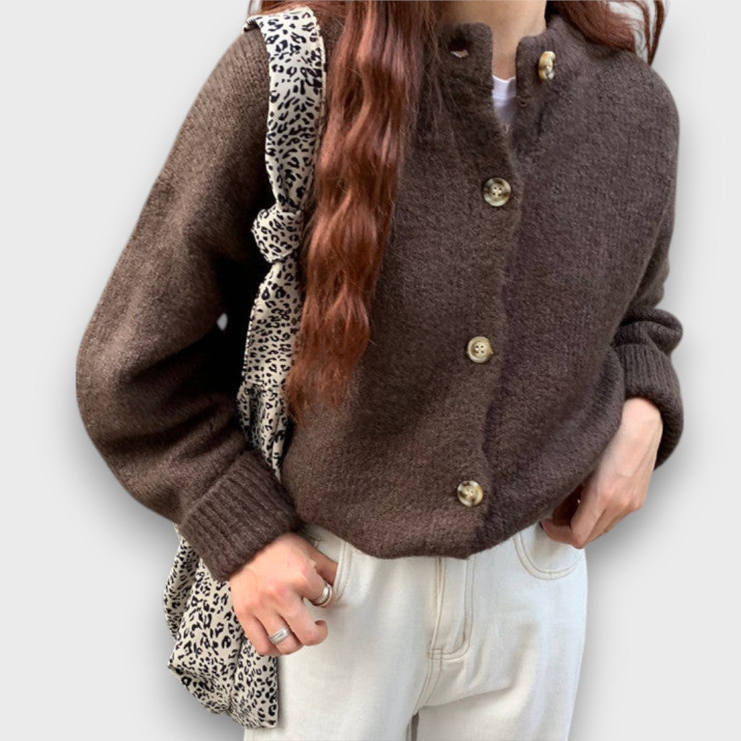 Genoveve – Warm Mocha Cardigan