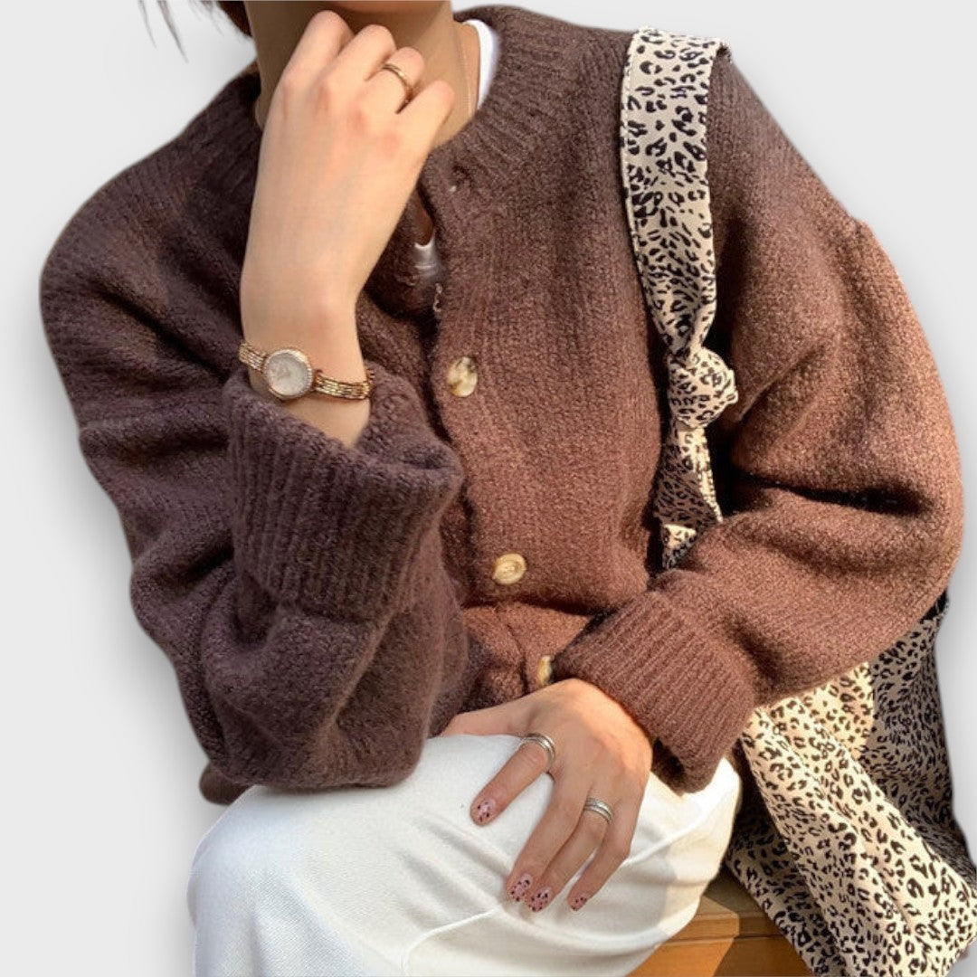 Genoveve – Warm Mocha Cardigan