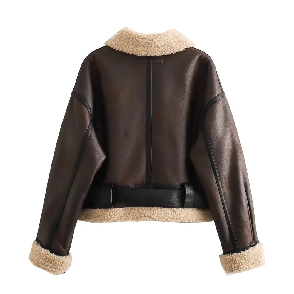 Fenella -  Casual Women's Wear Flip Collar Fur