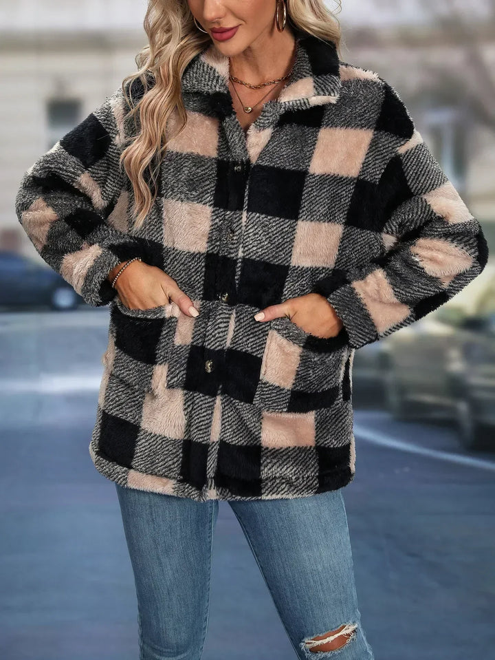 Mabelyn -  Stylish Casual Checked Jacket for All-Day Comfort