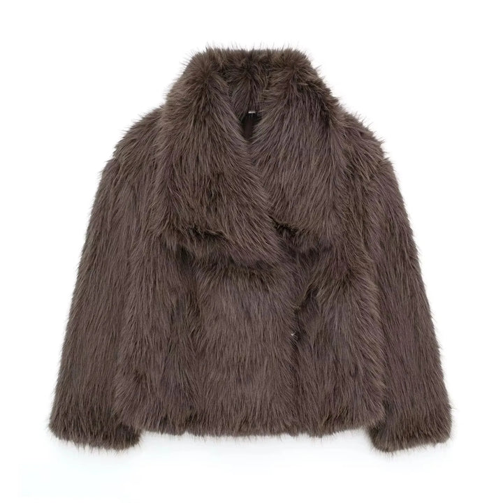 Eugenia - Women Elegant Faux Fur Coat Warm Fluffy