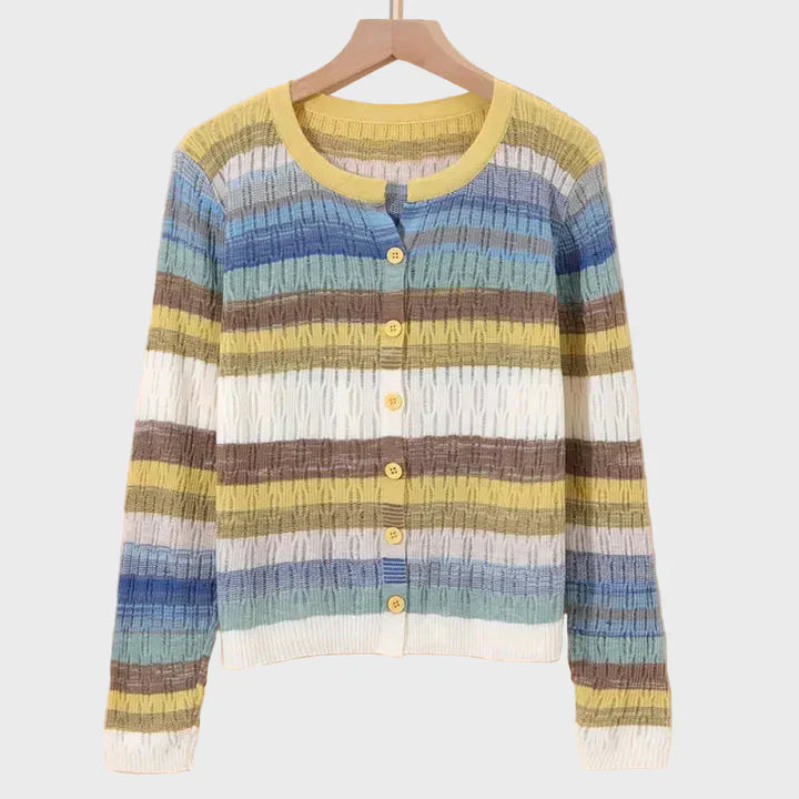 Denali - Knitted Cardigan With Retro-Inspired Striped Design