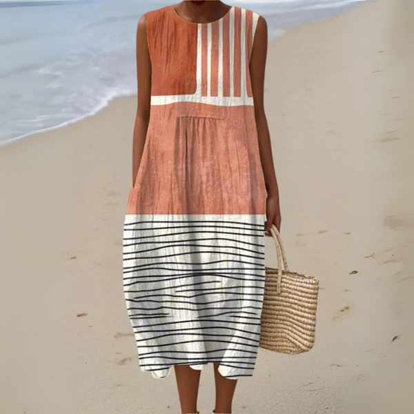 Mavina -  Striped Midi Dress