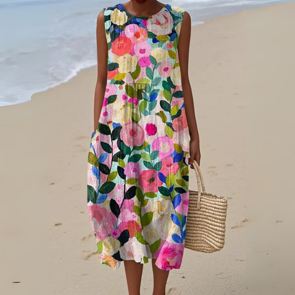 Mavina -  Striped Midi Dress