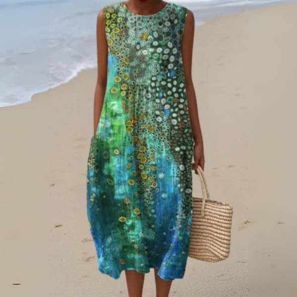 Mavina -  Striped Midi Dress