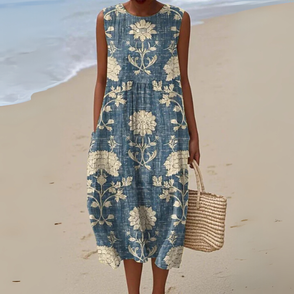 Mavina -  Striped Midi Dress