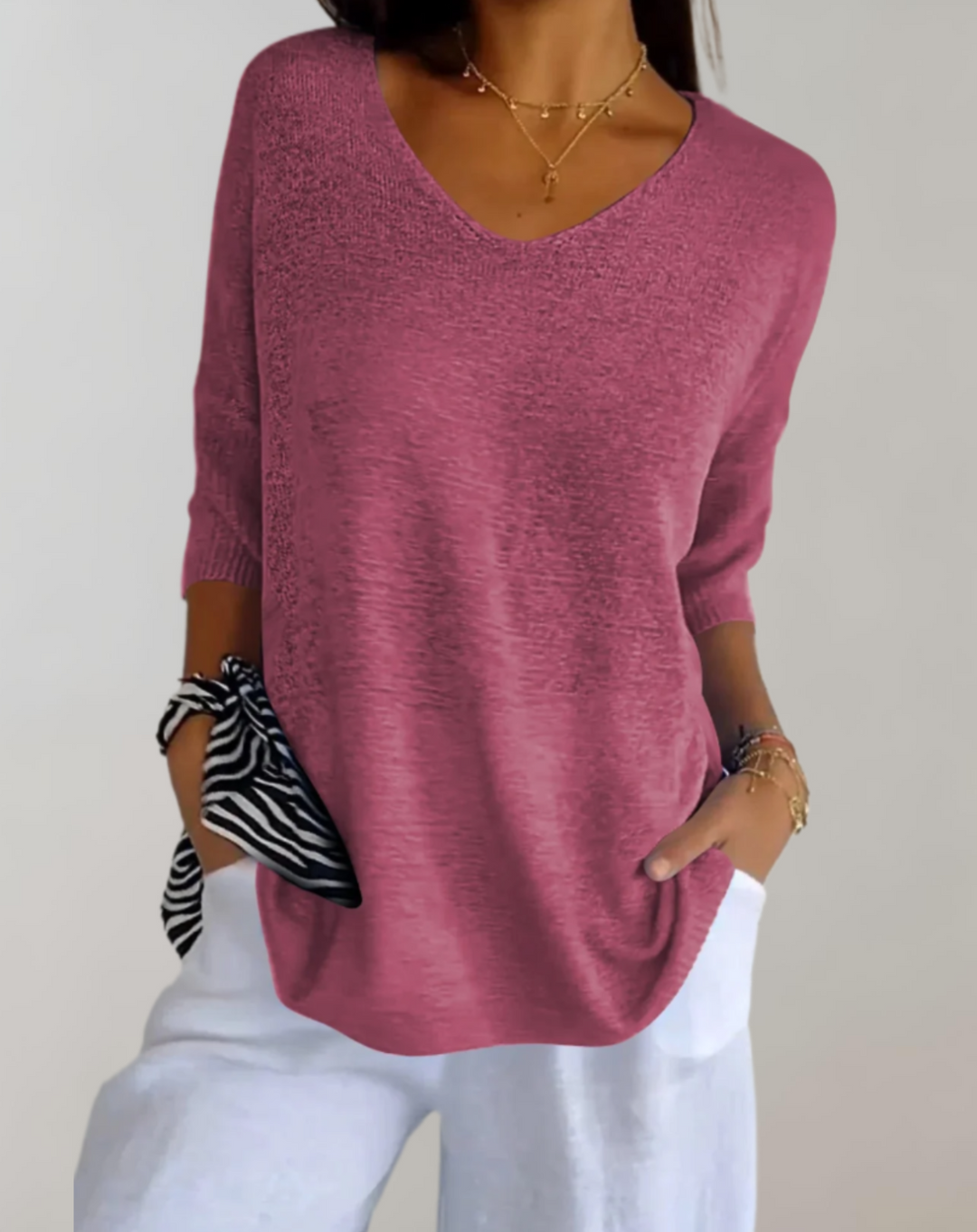 Finnegan - Knitted Top with V Neck