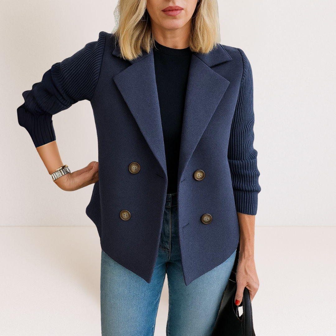 Evonie -  Elegant jacket with knitted sleeves