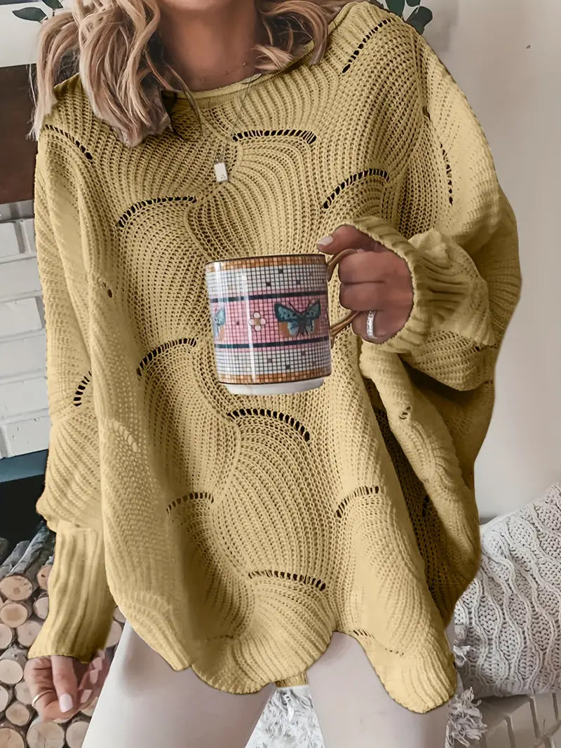 Esmaria -  Plain Knit Oversized Sweater