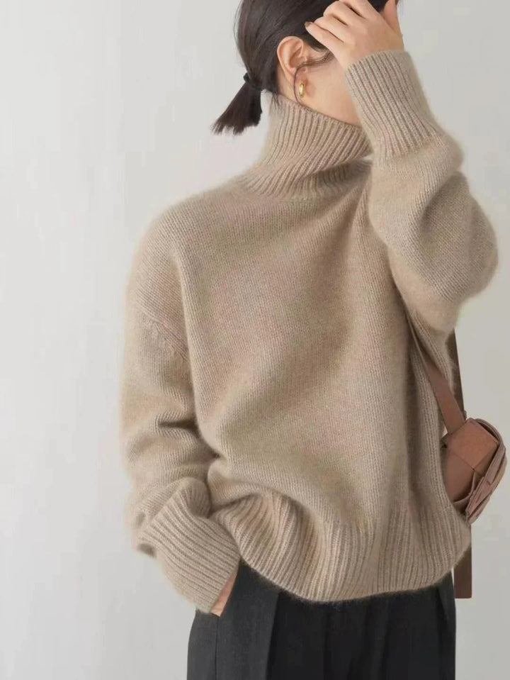 Xavier - High Collar Loose Knitted Sweater