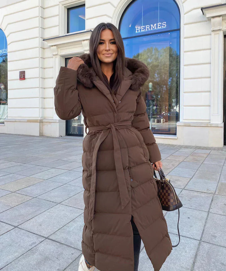 Eleva -  Women's long winter coat with hood