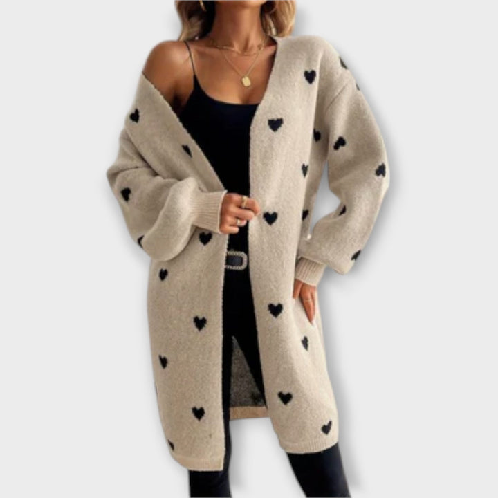 Evalise – Heart Pattern Cardigan