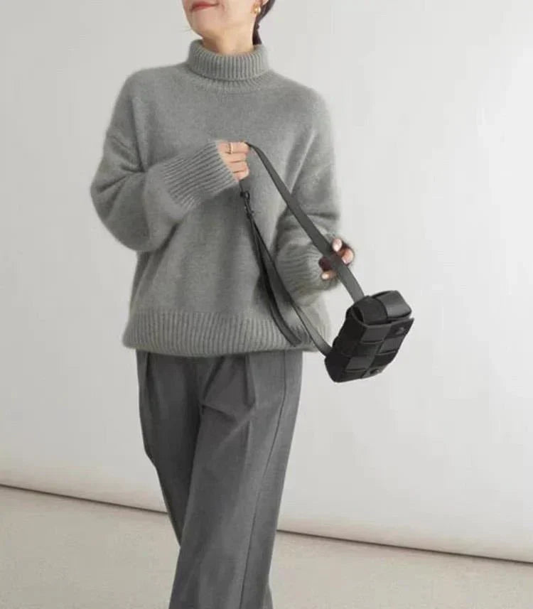 Xavier - High Collar Loose Knitted Sweater