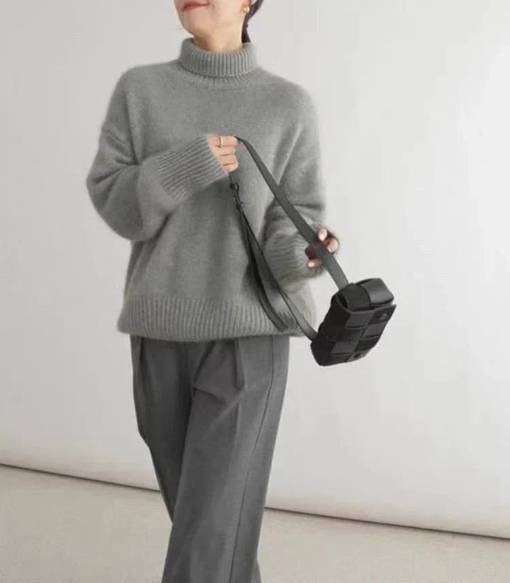 Xavier - High Collar Loose Knitted Sweater
