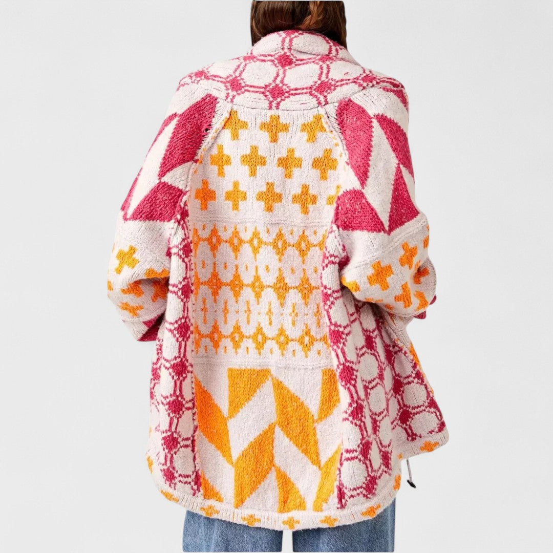 Fenella – Vintage Cardigan with Button-Down Collar and Long Sleeves