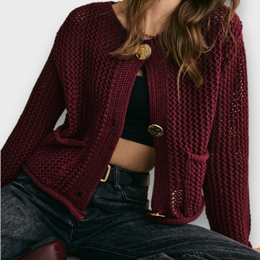 Hannelore – Burgundy Cardigan