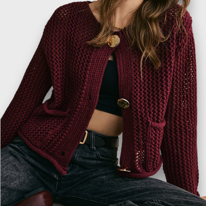 Hannelore – Burgundy Cardigan