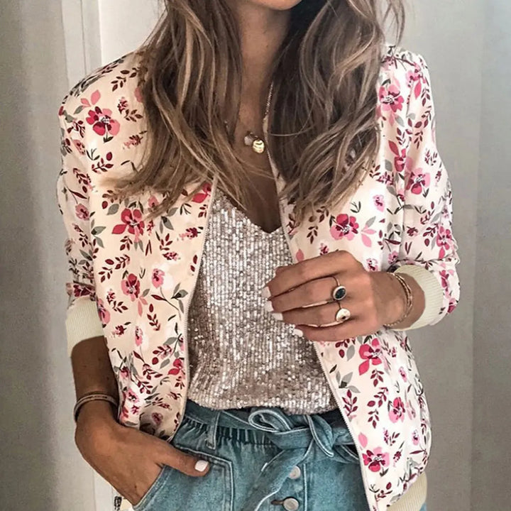 Naeva - Bomber jacket with modern floral print