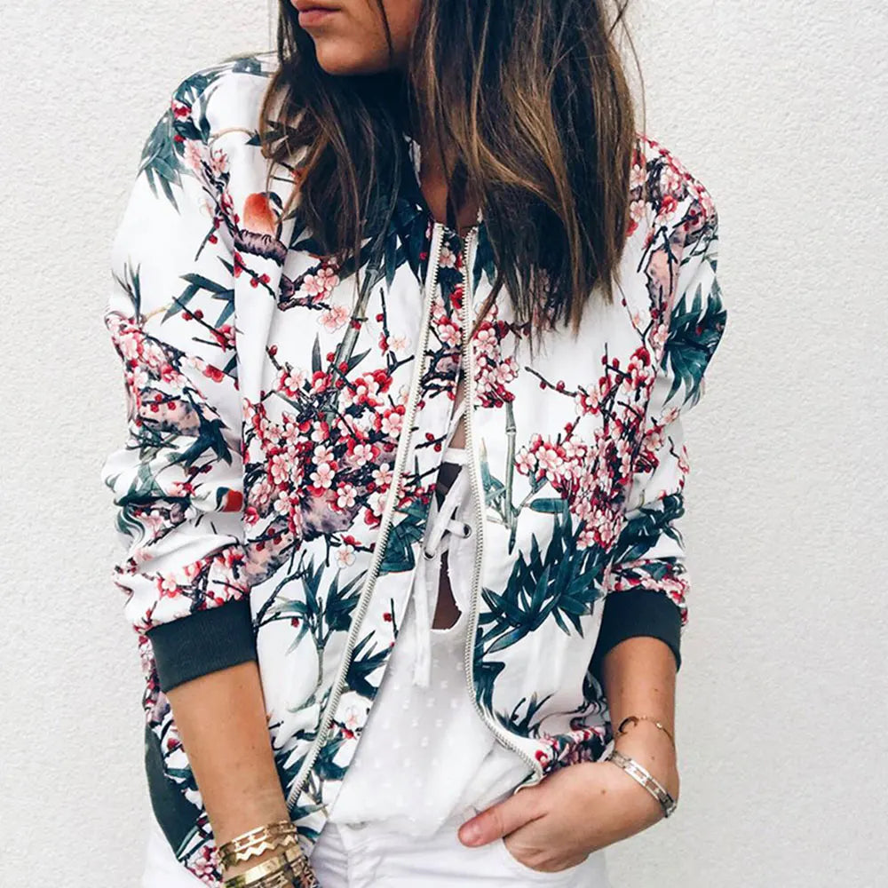 Naeva - Bomber jacket with modern floral print