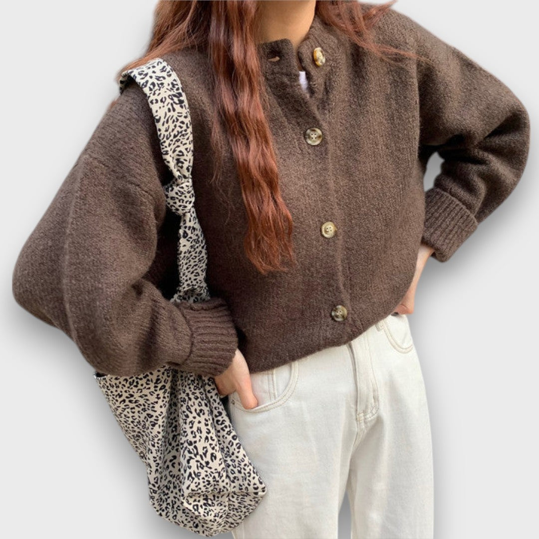 Genoveve – Warm Mocha Cardigan