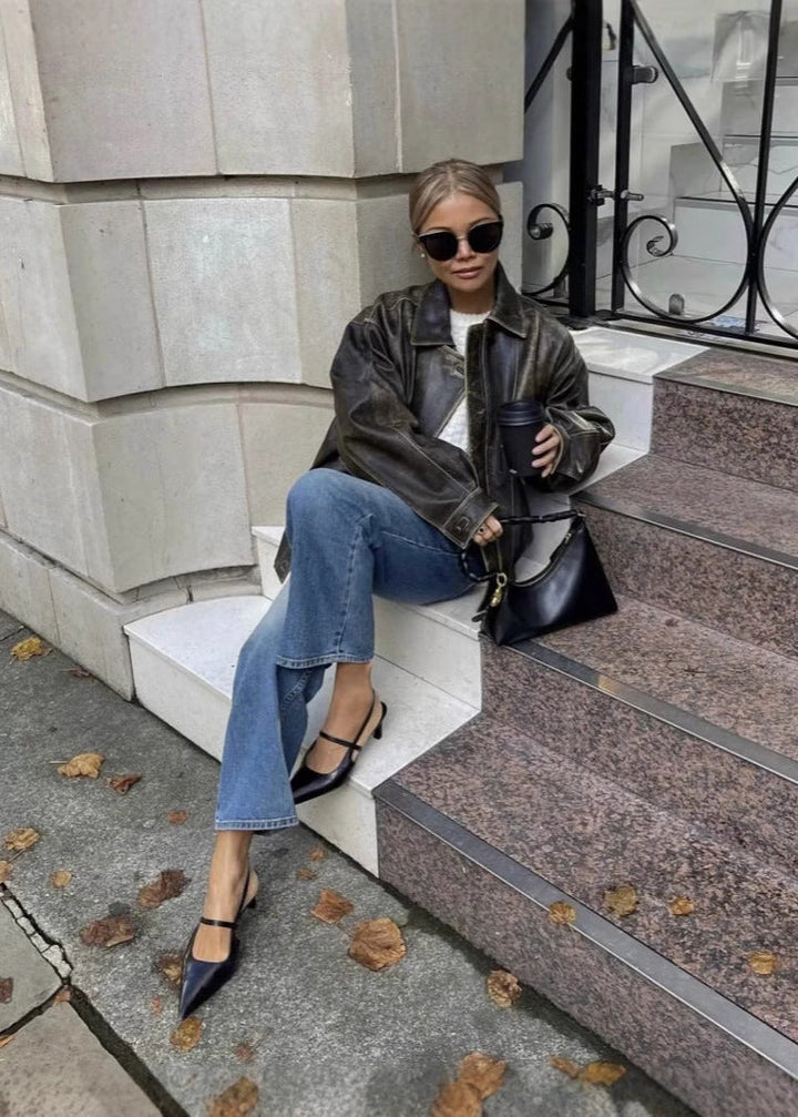 Novalie - Vintage women's jacket made of PU leather