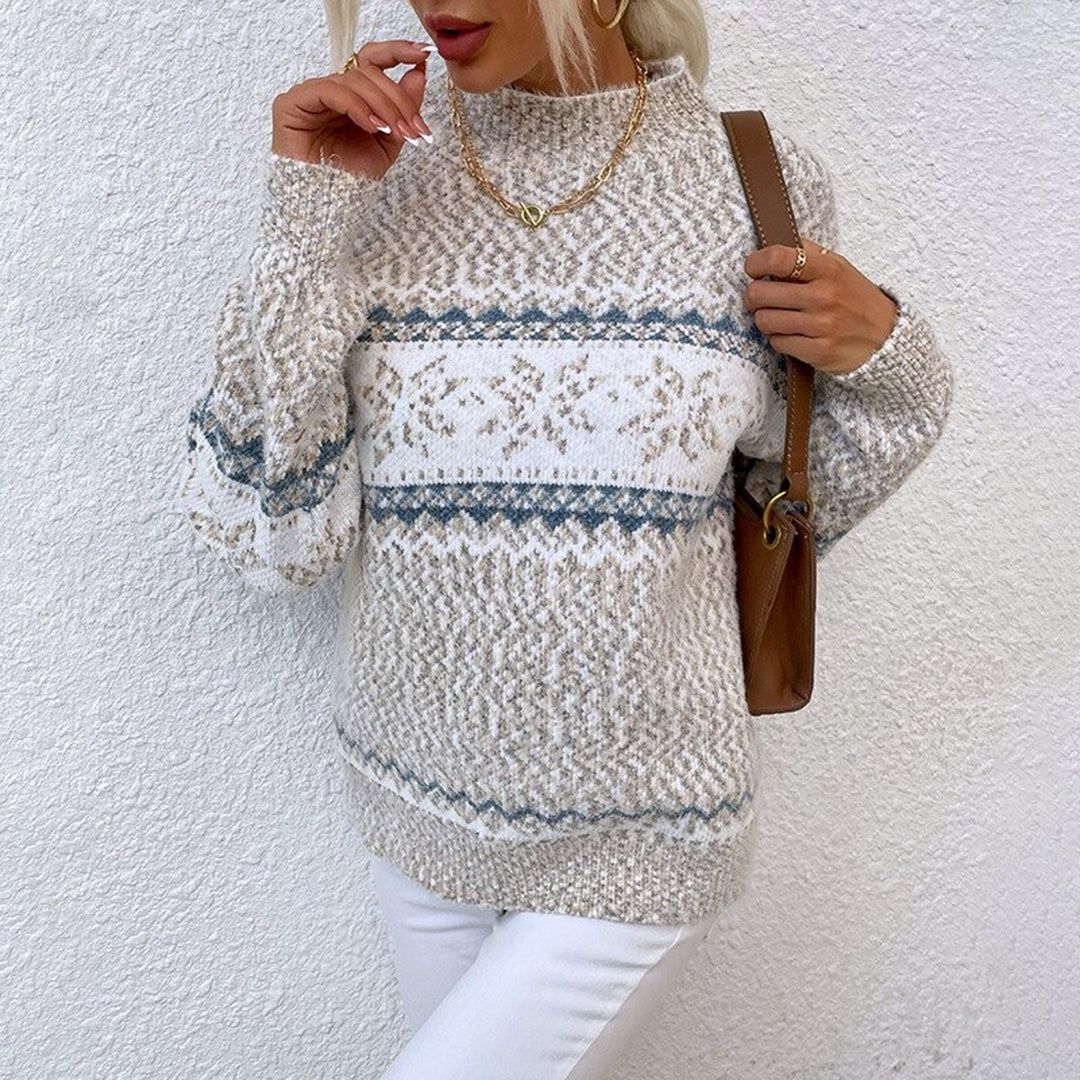 Yolanda - Cozy Women's Snowflake Knitted Pullover