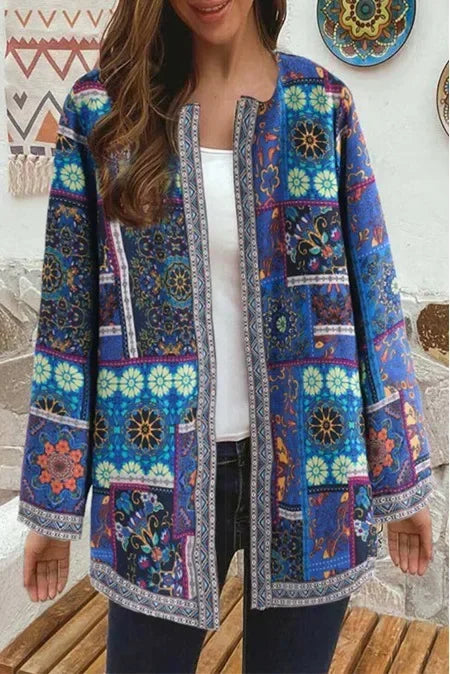Leora - Boho Style Jacket with Layered Patchwork Details