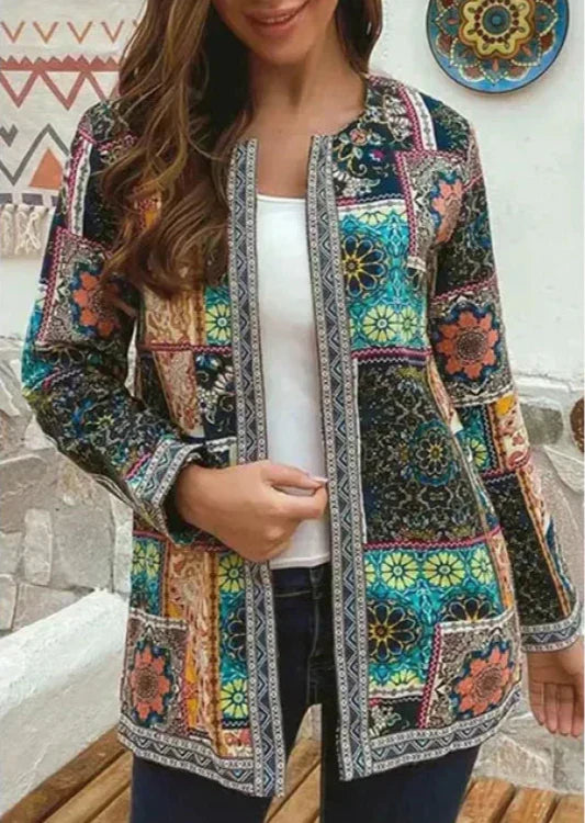 Leora - Boho Style Jacket with Layered Patchwork Details