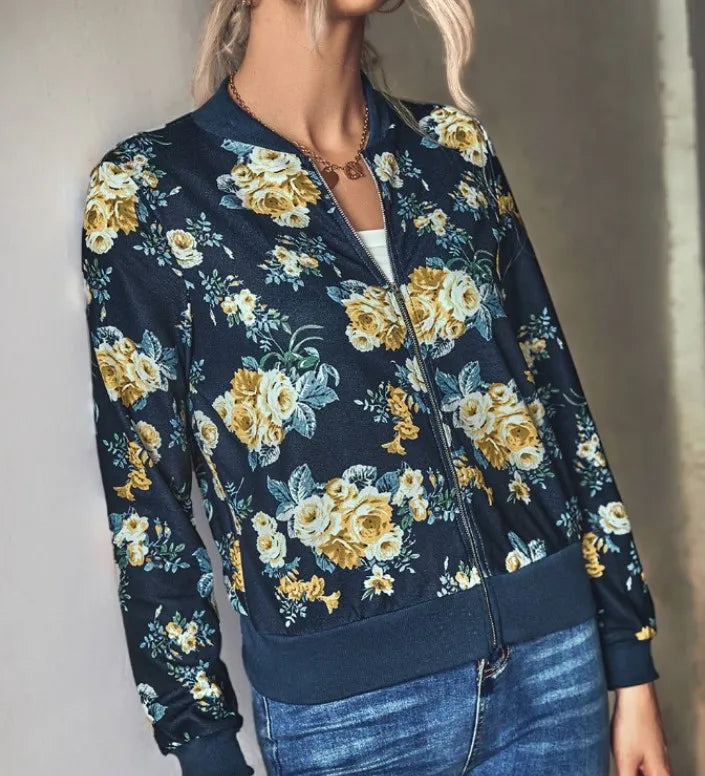Naeva - Bomber jacket with modern floral print