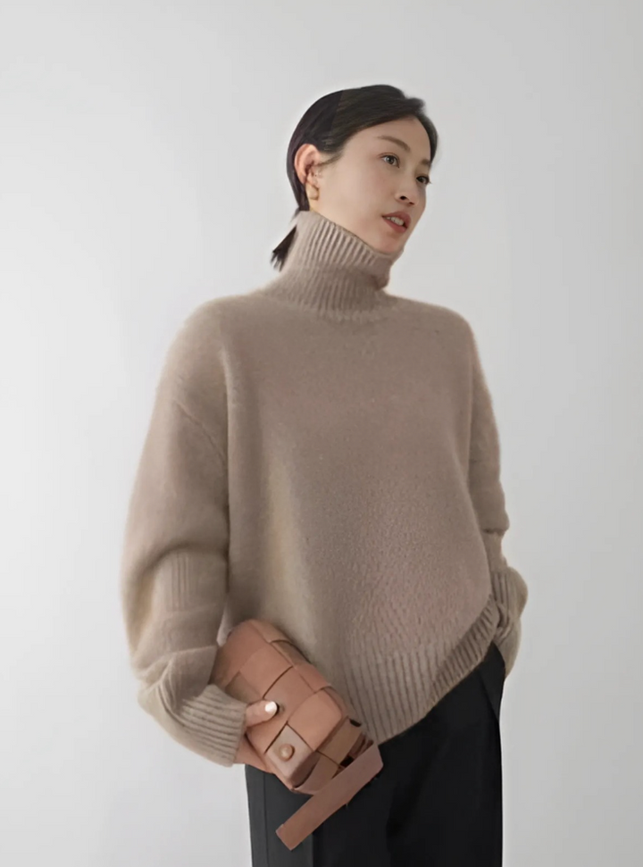 Xavier - High Collar Loose Knitted Sweater