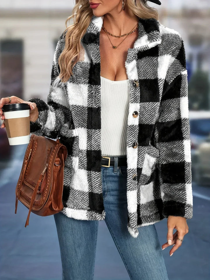 Mabelyn -  Stylish Casual Checked Jacket for All-Day Comfort
